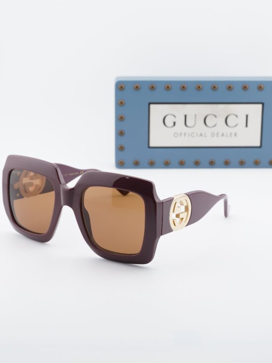 Gucci GG1022S 007 Square Sunglasses - Brown/Brown main image 5